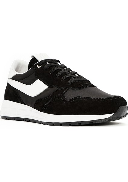 Erkek Siyah Bağcıklı Deri Sneaker 25SFD707414