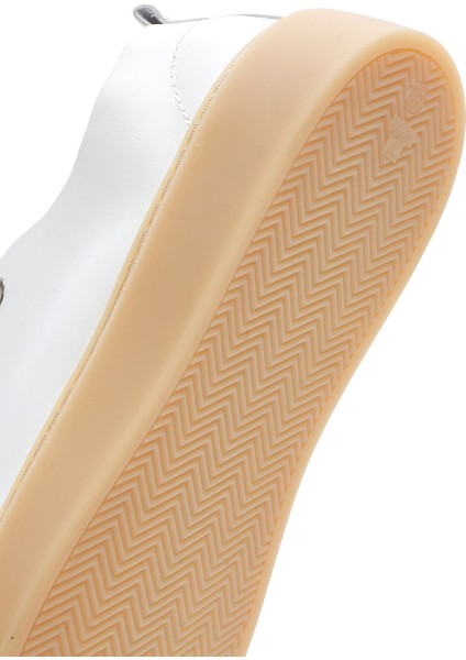 Erkek Beyaz Bağcıklı Deri Sneaker 25SFD707818