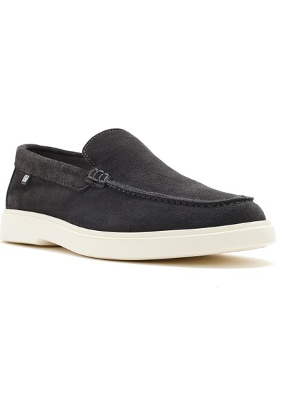 Erkek Gri Süet Deri Casual Loafer 25SFD707610