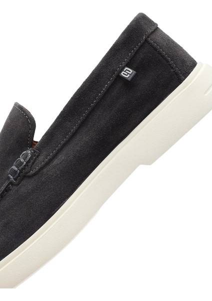 Erkek Gri Süet Deri Casual Loafer 25SFD707610