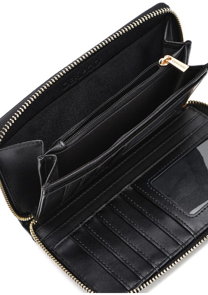 Kadın Siyah Baskılı Cüzdan 000A2D562618