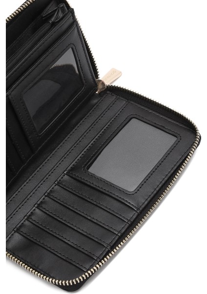 Kadın Siyah Baskılı Cüzdan 000A2D562618