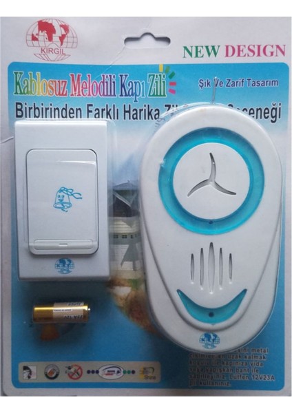 Kablosuz 100 mt Mesafe Kapı Zili Beyaz, Kolay Kurulum ve Kullanım