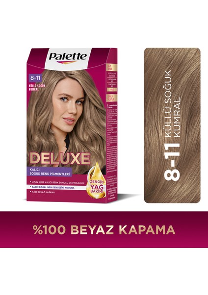 Deluxe 8-11 Küllü Soğuk Kumral Saç Boyası