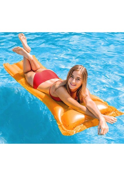 Turuncu Şişme Deniz Yatağı 183X69 Cm, Düz Renkli, Havuz ve Yazlık Keyfi modelleri