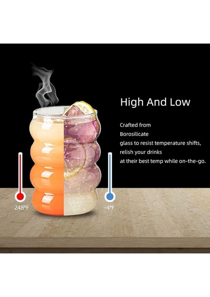 Turuncu Boğumlu Isıya Dayanıklı Borosilikat Bardak Kahve Çay Bubble Tea Viski fırsatları