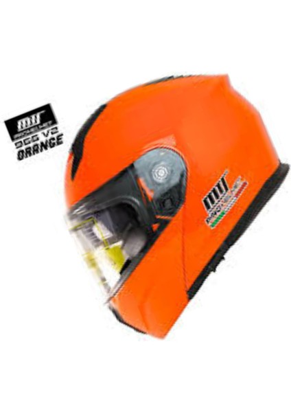 Mts Helmet M-966 Orange Çene Açılır Kask – Güneş Vizörlü, Ce L fiyatları