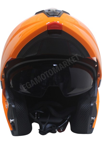 Mts Helmet M-966 Orange Çene Açılır Kask – Güneş Vizörlü, Ce L indirimleri