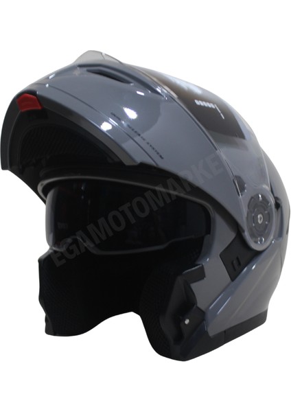 FR-913 Gray Çene Açılır Kask – Gri Güneş Vizörlü, C