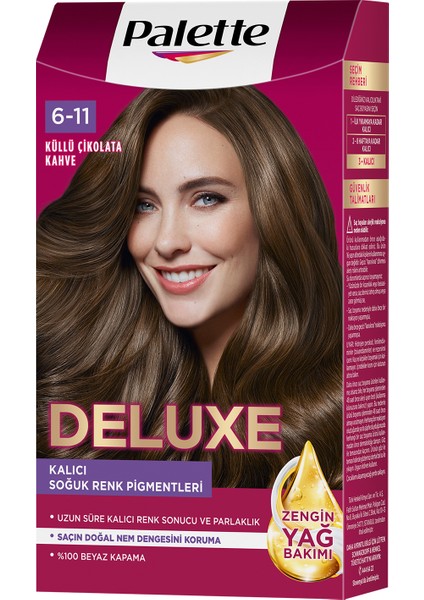 Deluxe Kalıcı Renkler 6-11 Küllü Çikolata Kahve Saç Boyası fiyatları