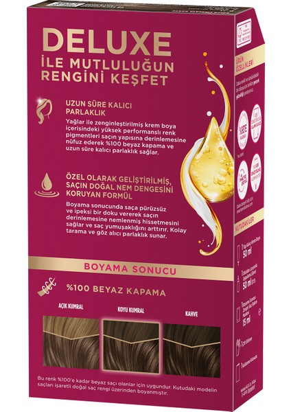 Deluxe Kalıcı Renkler 6-11 Küllü Çikolata Kahve Saç Boyası modelleri