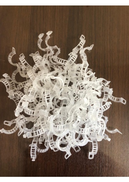 Bitki Klipsi - Domates Klipsi 50 Adet 25 mm Gövde Sarmaşık Bitki Bağlama Kelepçesi, Beyaz