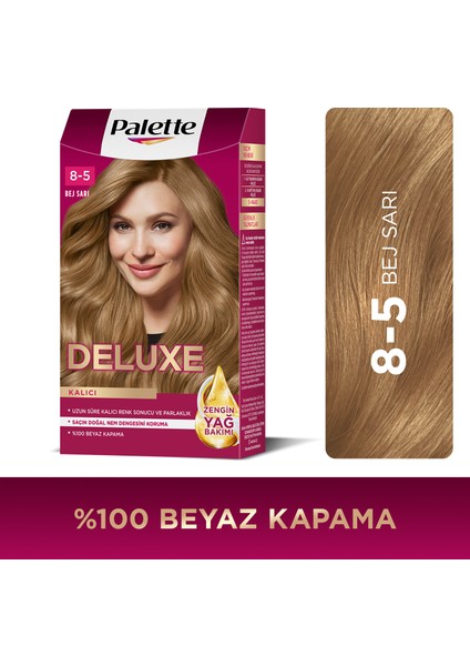 Deluxe Kalıcı Renkler 8-5 Bej Sarı Saç Boyası