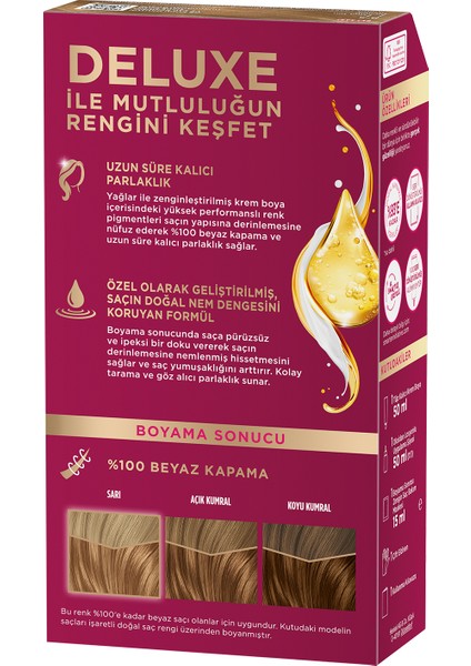 Deluxe Kalıcı Renkler 8-5 Bej Sarı Saç Boyası modelleri