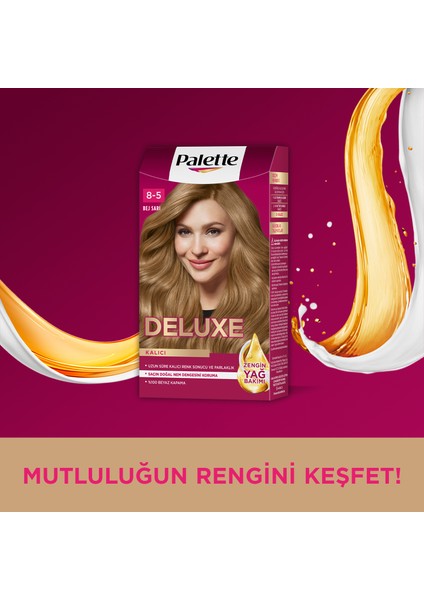 Deluxe Kalıcı Renkler 8-5 Bej Sarı Saç Boyası