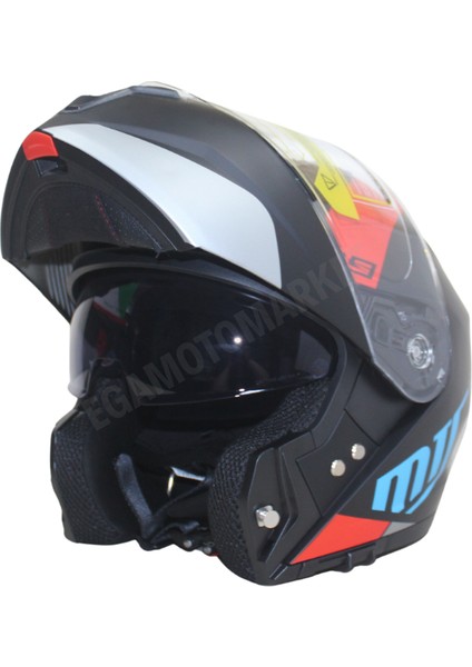 Mts Helmet M-966 WX89 Çene Açılır Kask Matt Black – Güneş Vizörlü modelleri