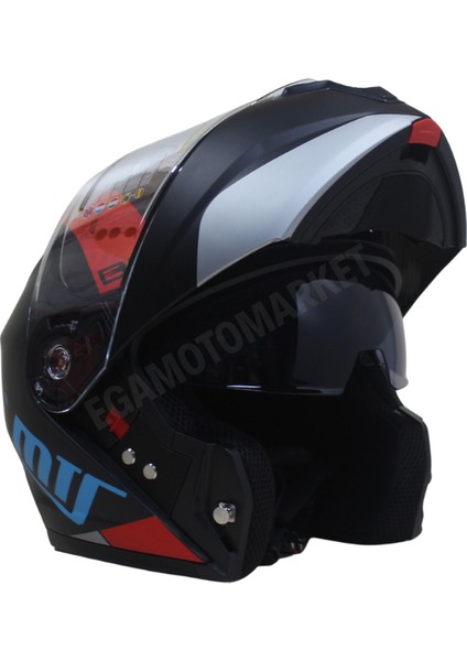 Mts Helmet M-966 WX89 Çene Açılır Kask Matt Black – Güneş Vizörlü fırsatları
