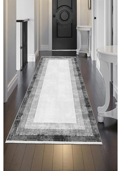 Yolluk Halı – Kaymaz Tabanlı, Yıkanabilir, Yumuşak Dokulu, Şık ve Dayanıklı Tasarım (1201 Gri Yolluk)