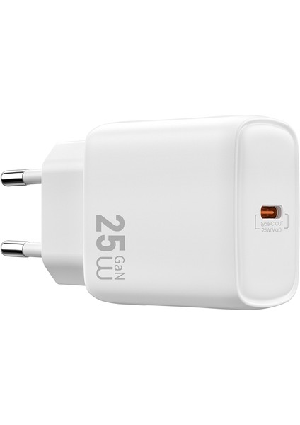 WI-G016 Essen Serisi Gan Tech Pd Hızlı Şarj Özellikli Şarj Başlığı 25W Beyaz
