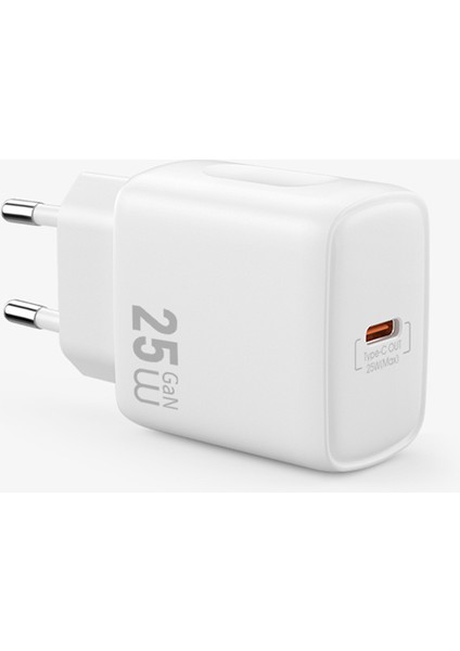 WI-G016 Essen Serisi Gan Tech Pd Hızlı Şarj Özellikli Şarj Başlığı 25W Beyaz
