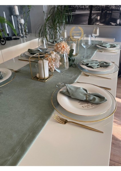 Kadife Dokulu Çağla Yeşili Peçete 6'lı, Şık ve Yumuşak Kullanım Sağlar. fiyatları