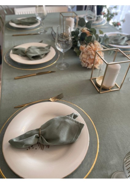 Kadife Dokulu Çağla Yeşili Peçete 6'lı, Şık ve Yumuşak Kullanım Sağlar. fırsatları