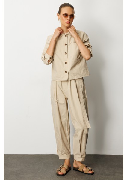 Kadın Gömlekli Kısa Paçalı Pantolon Takım fiyatları