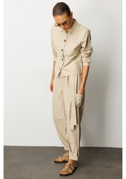 Kadın Gömlekli Kısa Paçalı Pantolon Takım fırsatları