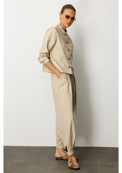 Kadın Gömlekli Kısa Paçalı Pantolon Takım indirimleri