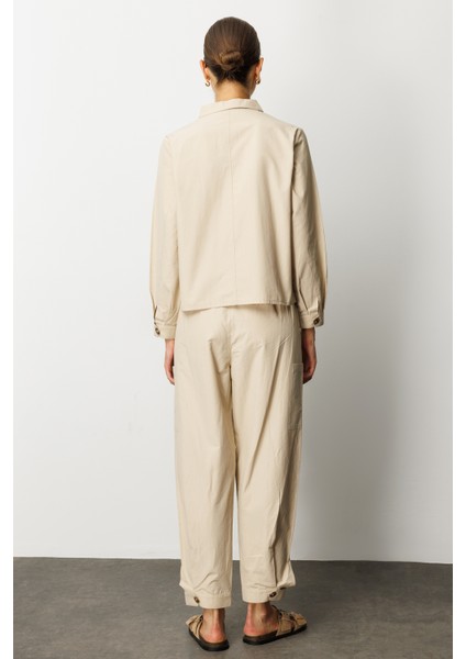 Kadın Gömlekli Kısa Paçalı Pantolon Takım