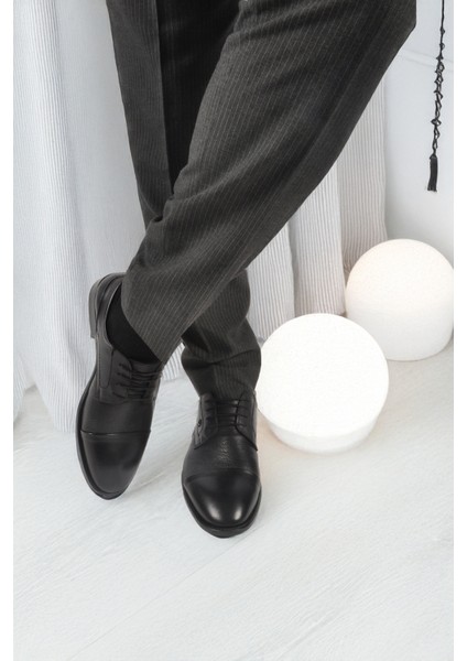 Siyah Hakiki Deri Erkek Klasik Ayakkabı 1612200 M fırsatları