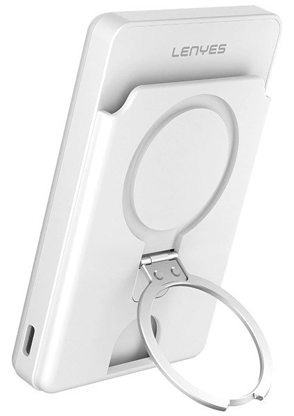 PW0006D Pd 20W Hızlı Şarj Özellikli Kartlıklı Standlı Wireless Powerbank 15W 5000MAH Beyaz