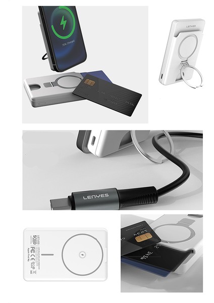 PW0006D Pd 20W Hızlı Şarj Özellikli Kartlıklı Standlı Wireless Powerbank 15W 5000MAH Beyaz modelleri