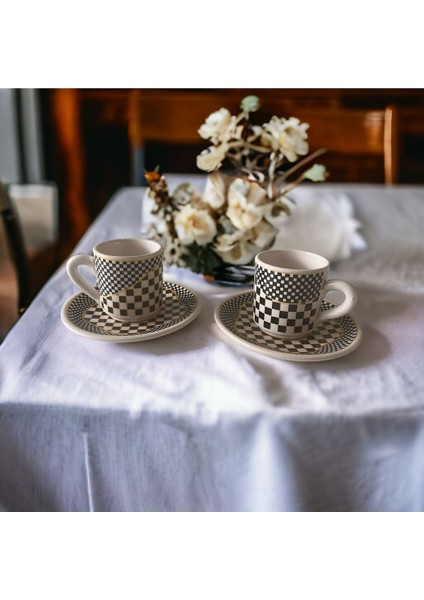 Özel Tasarım 2’li 4 Parça Beyaz Fincan Takımı, Şık ve Zarif Set fiyatları