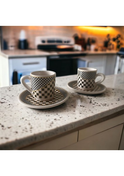 Özel Tasarım 2’li 4 Parça Beyaz Fincan Takımı, Şık ve Zarif Set modelleri