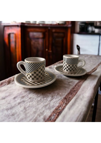 Özel Tasarım 2’li 4 Parça Beyaz Fincan Takımı, Şık ve Zarif Set fırsatları