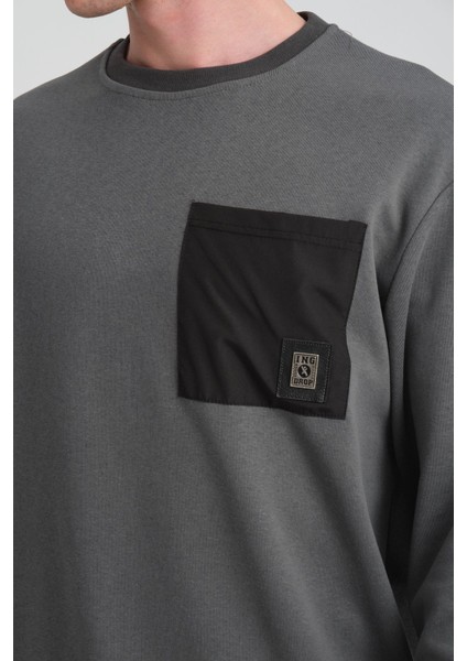 Erkek Yumuşacık Kumaşlı Oversize Fit Yuvarlak Yakalı Füme Sweatshirt indirimleri