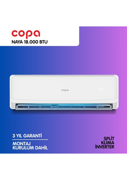 Naya 18.000 Btu Split Inverter Klima Montaj Dahil