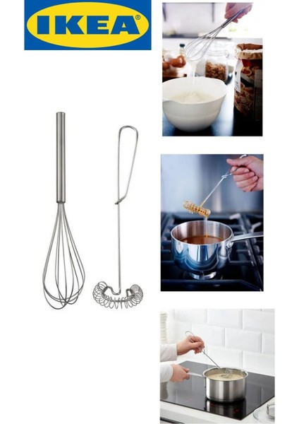 Paslanmaz Çelik 2'li Çırpıcı Seti, Dayanıklı ve Şık Mutfak Gereci