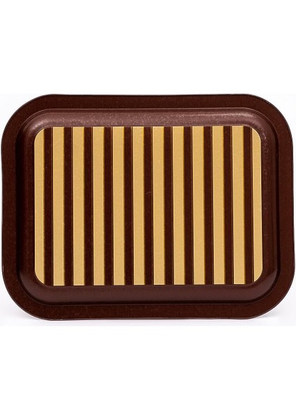 Renkli Desenli Metal Tepsi, Sunum ve Servis Için 23X31 cm fırsatları