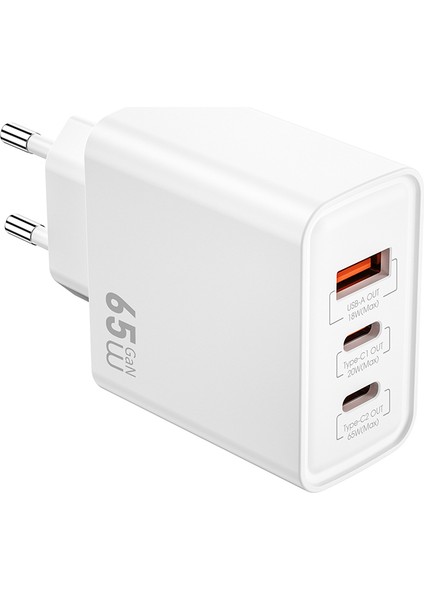 WI-G005 Essen Serisi Gan Tech Pd Hızlı Şarj Özellikli Şarj Başlığı 65W Beyaz fiyatları