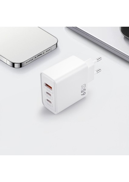 WI-G005 Essen Serisi Gan Tech Pd Hızlı Şarj Özellikli Şarj Başlığı 65W Beyaz indirimleri
