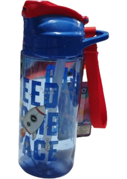 Mavi 500 ml Tritan Pipetli Suluk, Şık ve Dayanıklı Içecek Kabı