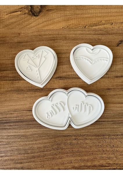 7'li Evlilik Temalı Kurabiye Kalıbı ve Damga Seti, Özel Anlarınızı Tatlandırın modelleri