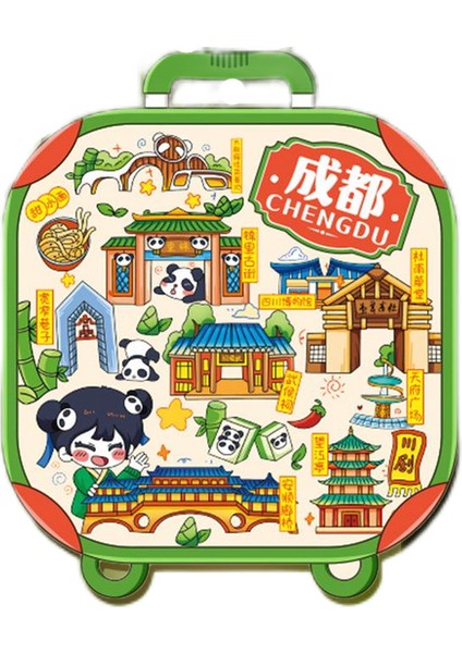 0248CHENGDU Çin Seyahat Hediyelik Buzdolabı Çıkartmaları (Yurt Dışından)