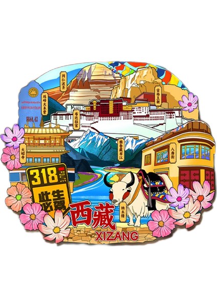 0098ÇIN Tibet Seyahat Hatıra Buzdolabı Çıkartmaları (Yurt Dışından)