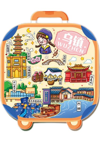 0265ÇIN Wuzhen Seyahat Hediyelik Buzdolabı Çıkartmaları (Yurt Dışından)