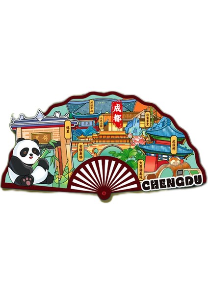 0303CHENGDU Çin Seyahat Hatıra Buzdolabı Çıkartmaları (Yurt Dışından)