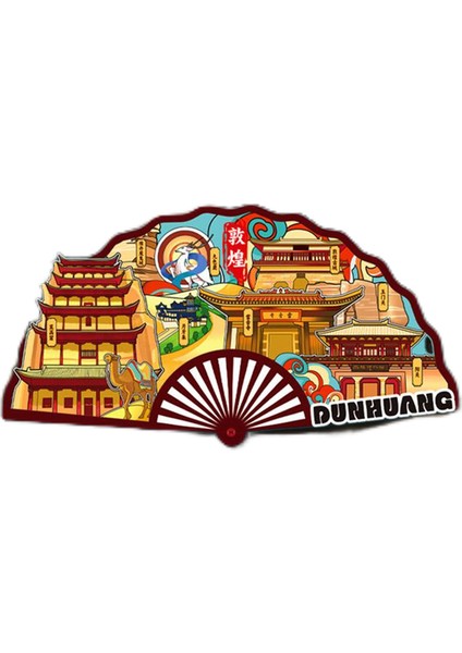 0307CHINA Dunhuang Seyahat Hediyelik Buzdolabı Çıkartmaları (Yurt Dışından)