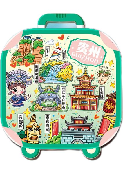 0278ÇIN Guizhou Seyahat Hediyelik Buzdolabı Çıkartmaları (Yurt Dışından)